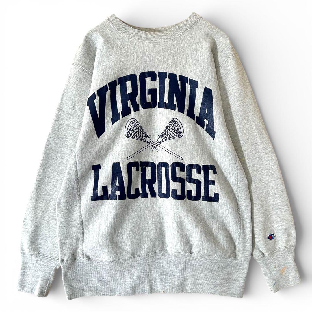 USA製 90sチャンピオン リバースウィーブ バージニア大学 ペンキ 襤褸 L