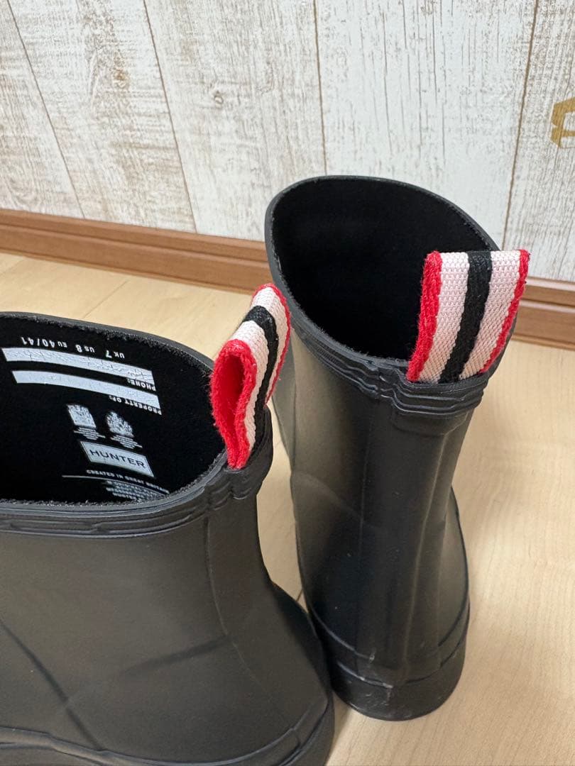 専用25.5〜26㎝★美品HUNTERショートレインブーツUK7ハンター長靴