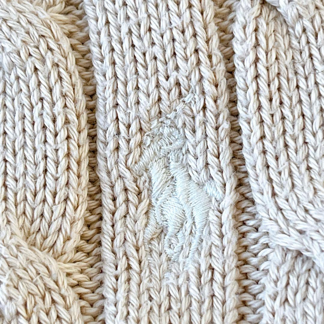 美品★POLO RALPH LAUREN★ポニー刺繍 ケーブルニット ベージュ
