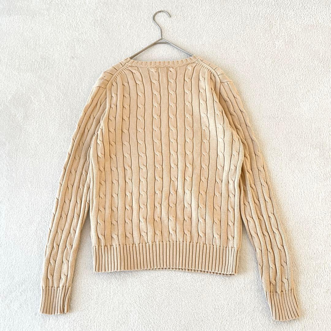美品★POLO RALPH LAUREN★ポニー刺繍 ケーブルニット ベージュ