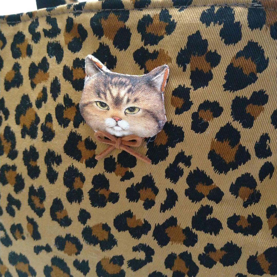 ゆ*ら様 コヤンイサムチョン☆横長トートバッグ　ヒョウ柄&ボアキルトパール　黒猫