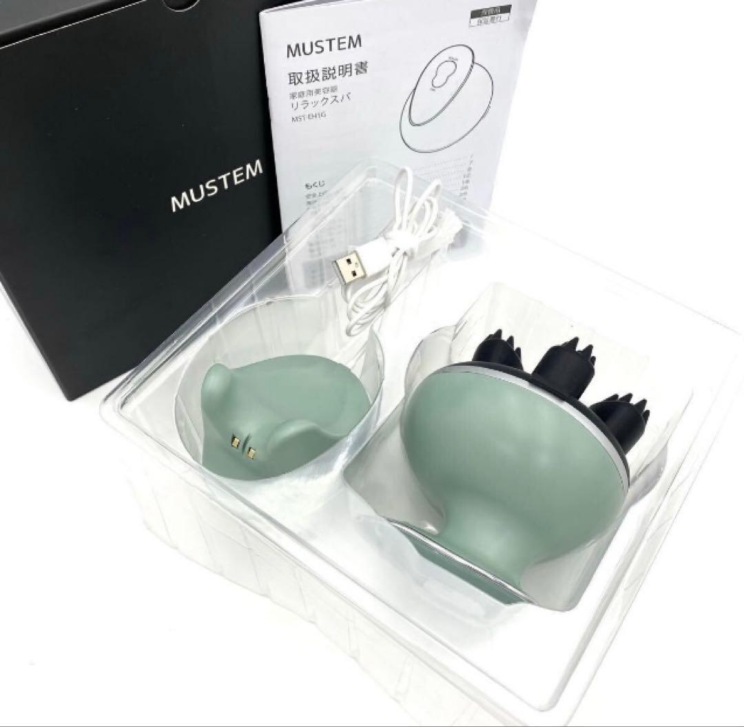 MUSTEM 家庭用美容器ヘッドスパ　EMS 揉み出しアタッチメント付き￼