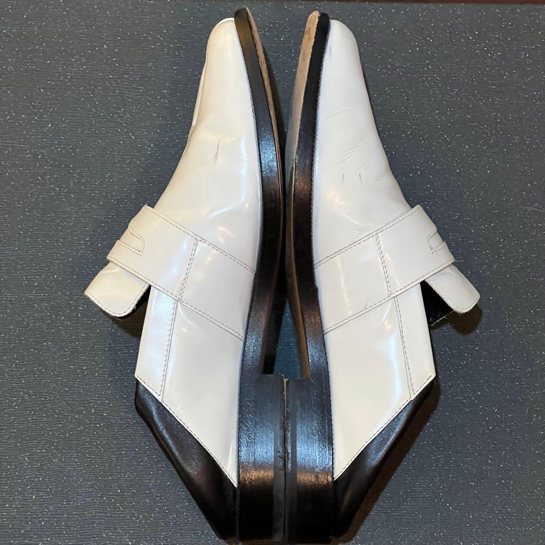 Maison Margiela ホワイトレザー トゥデザイン ローファー