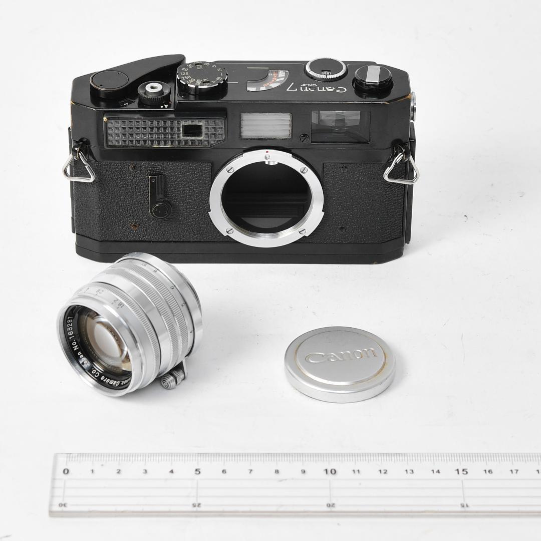 【オーバーホール済】 CANON7 ブラック 50mm f1.8 付属 レア
