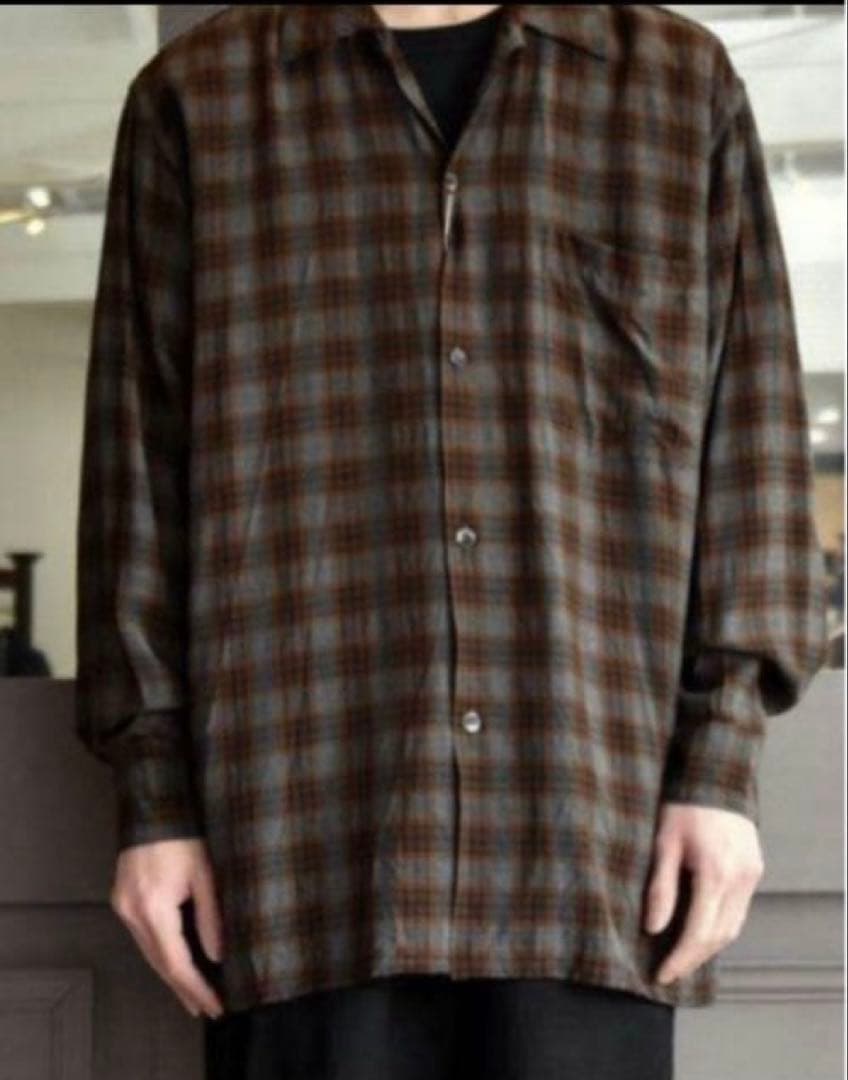 u*o様 comoli 19ss レーヨンオープンカラーシャツ