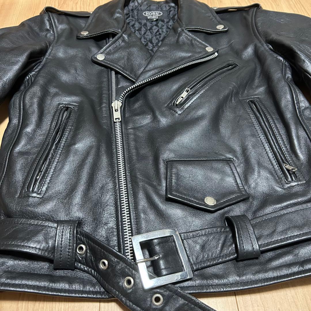 HORN WORKS ホーンワークス ダブルライダース　Lサイズ　ブラック
