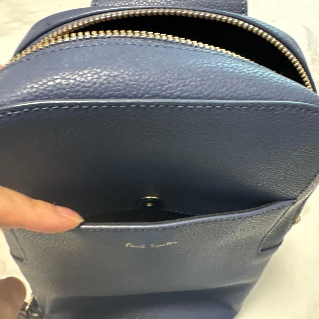 MIMI【美品】Paul Smith ネイビー レザーボディバッグ