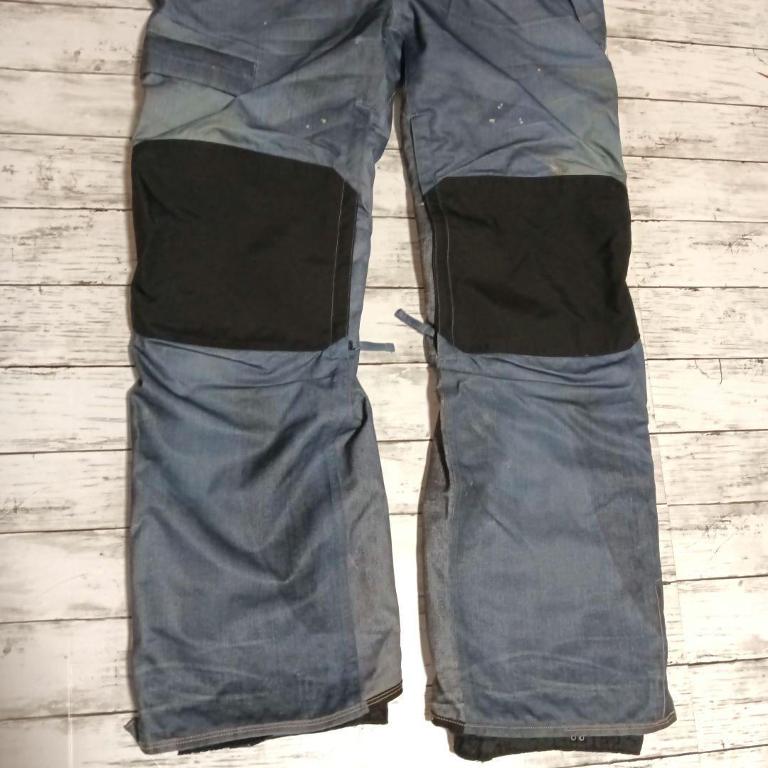 【686】 ビブパンツ サロペット デニム風 ダメージ加工 Lサイズ