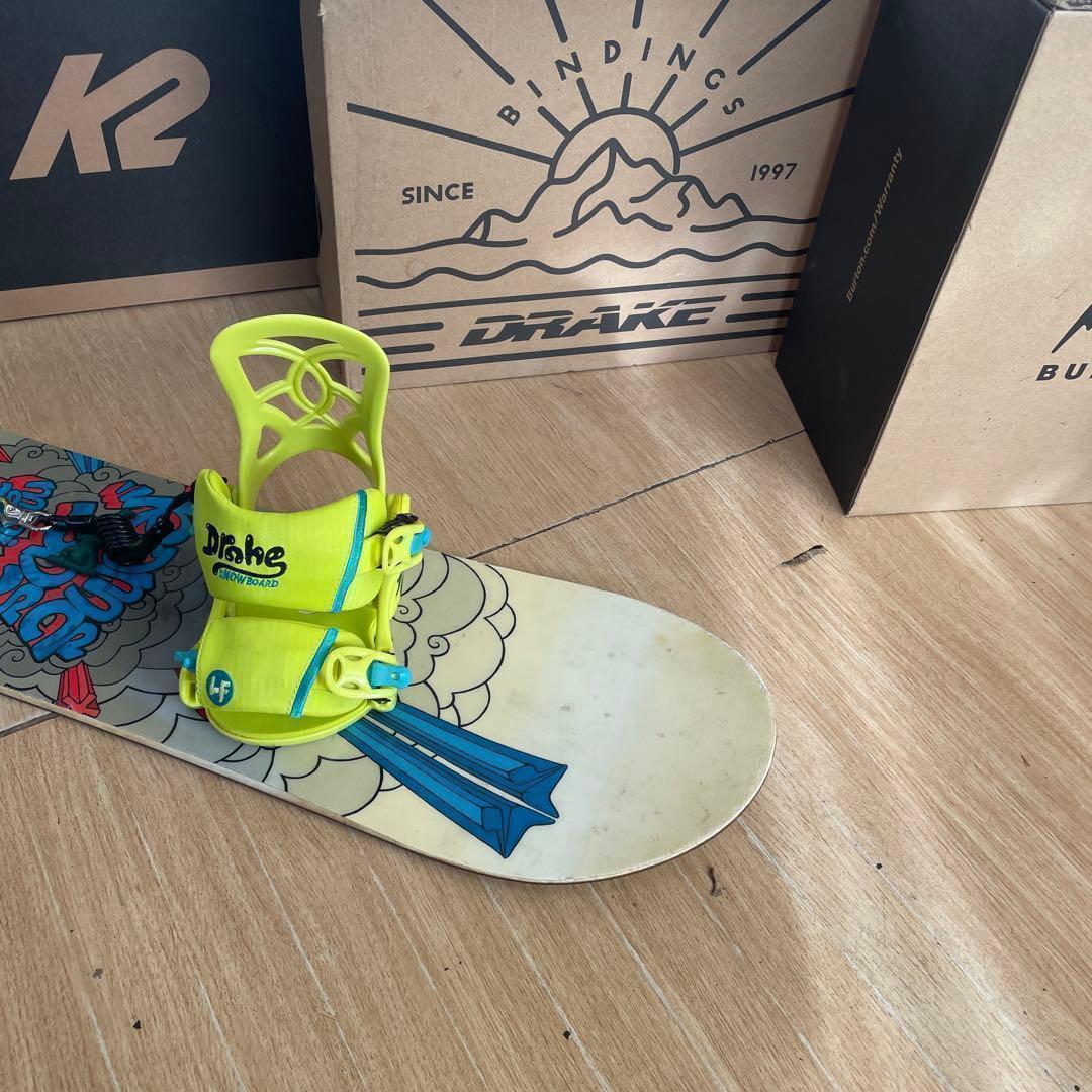 ROME　SDS×DRAKE　キッズスノーボードセット　バイン付4点セット