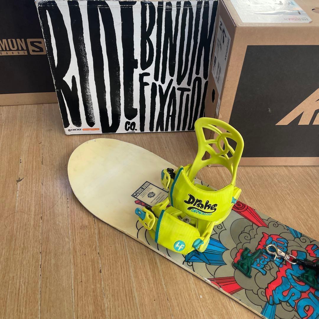 ROME　SDS×DRAKE　キッズスノーボードセット　バイン付4点セット