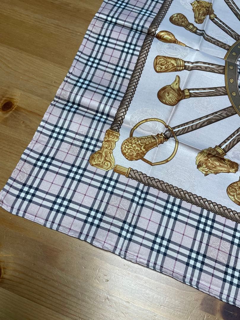 s*y様 シルク・コットンBurberrys チェック柄ハンカチ ーフ4枚セット