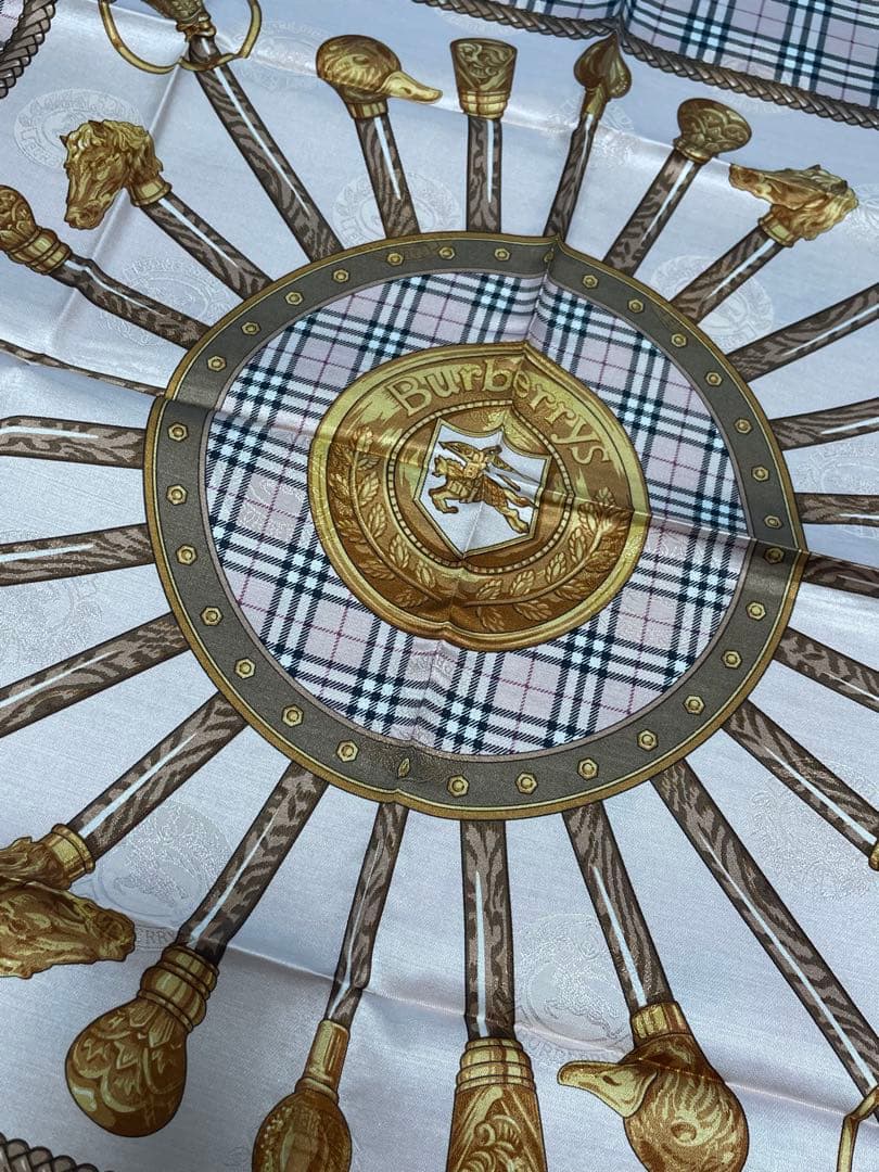 s*y様 シルク・コットンBurberrys チェック柄ハンカチ ーフ4枚セット