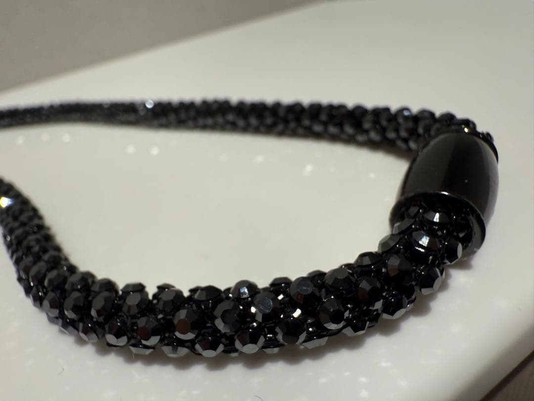 【非売品】SWAROVSKI ブラックビーズ ロングネックレス ｜ユニセックス｜