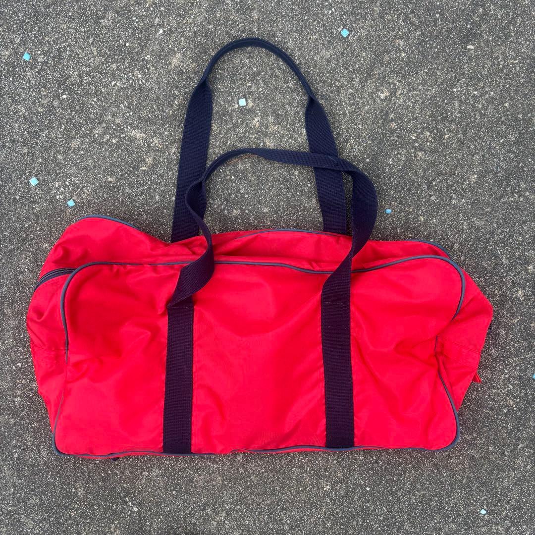 80s adidas ヴィンテージ スクールバッグ ボストンバッグ 赤紺