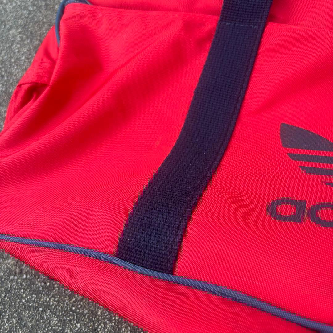 80s adidas ヴィンテージ スクールバッグ ボストンバッグ 赤紺