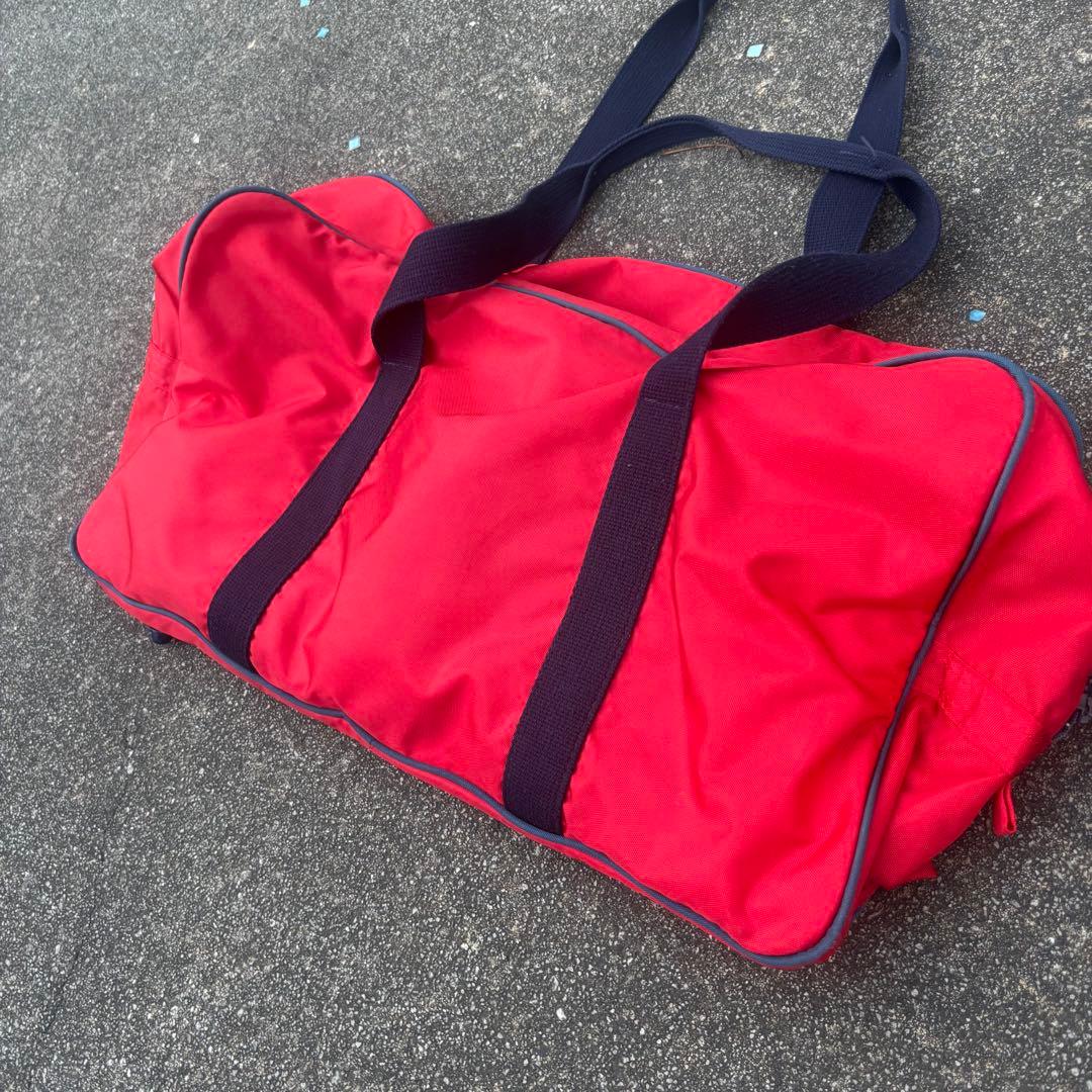 80s adidas ヴィンテージ スクールバッグ ボストンバッグ 赤紺