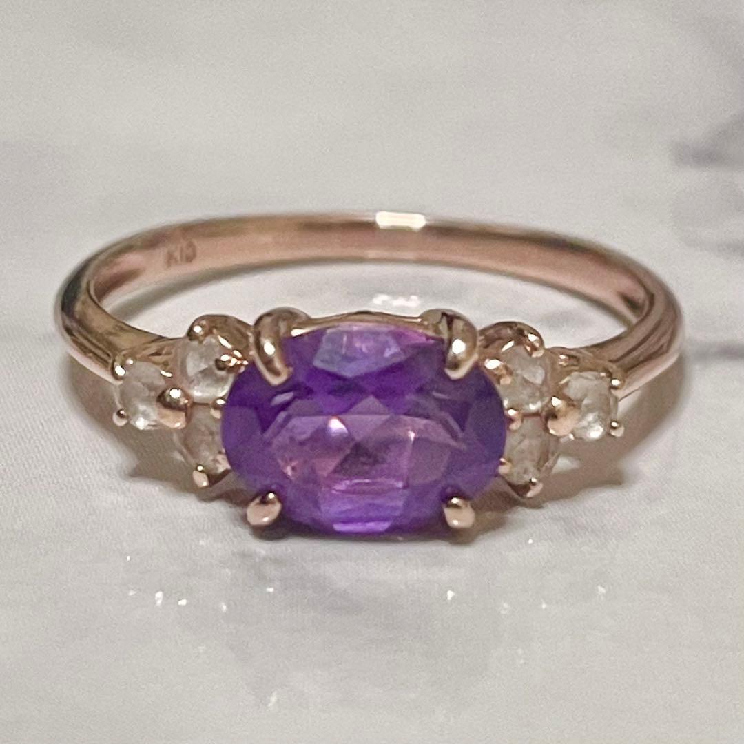 【3日間限定お値下げ】K10ピンクゴールドアメシストリング