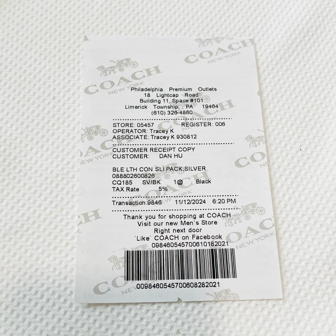 未使用 COACH CQ185 ショルダーバッグ ブラック シグネチャー 黒