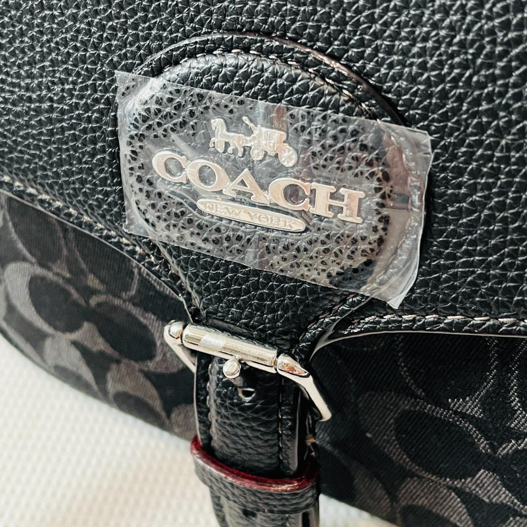 未使用 COACH CQ185 ショルダーバッグ ブラック シグネチャー 黒