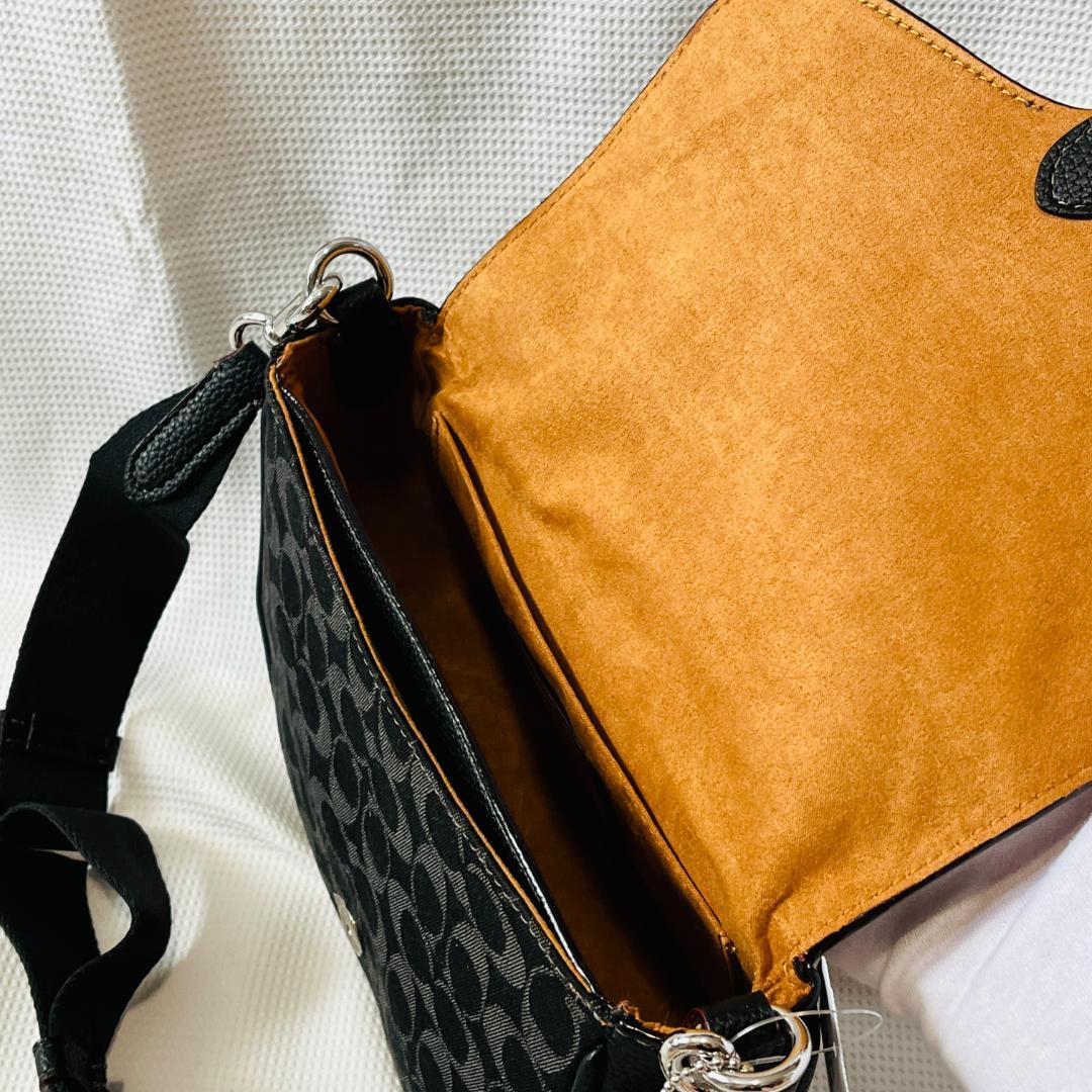 未使用 COACH CQ185 ショルダーバッグ ブラック シグネチャー 黒