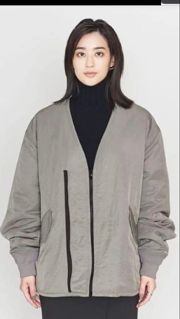 ASTRAET中綿ノーカラーブルゾン