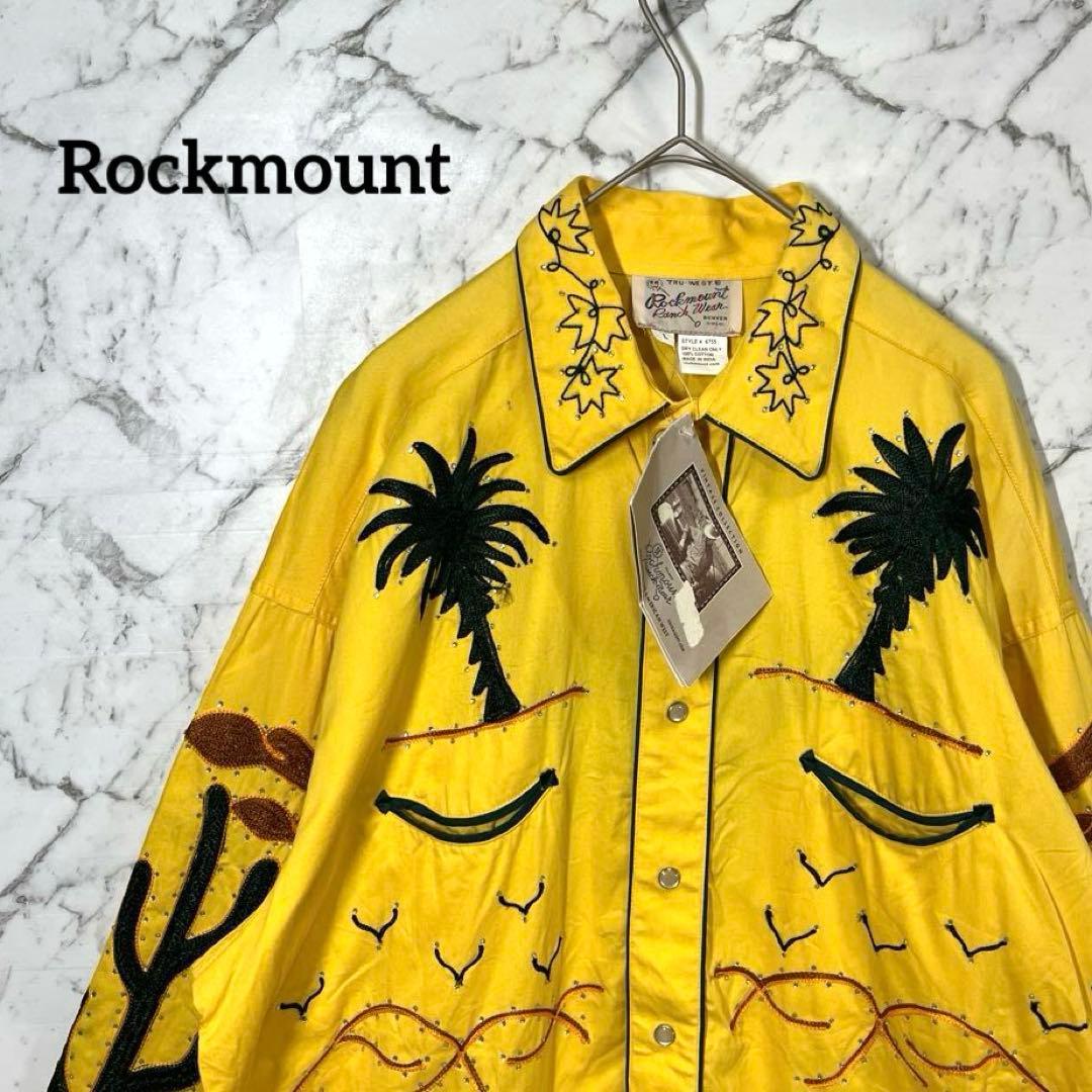 【新品未使用】ロックマウント・ウエスタンシャツ・長袖シャツ・花柄刺繍・