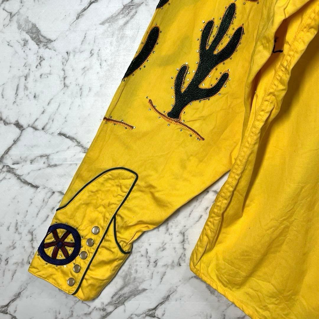 【新品未使用】ロックマウント・ウエスタンシャツ・長袖シャツ・花柄刺繍・