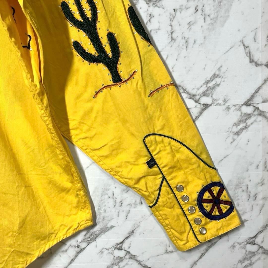 【新品未使用】ロックマウント・ウエスタンシャツ・長袖シャツ・花柄刺繍・