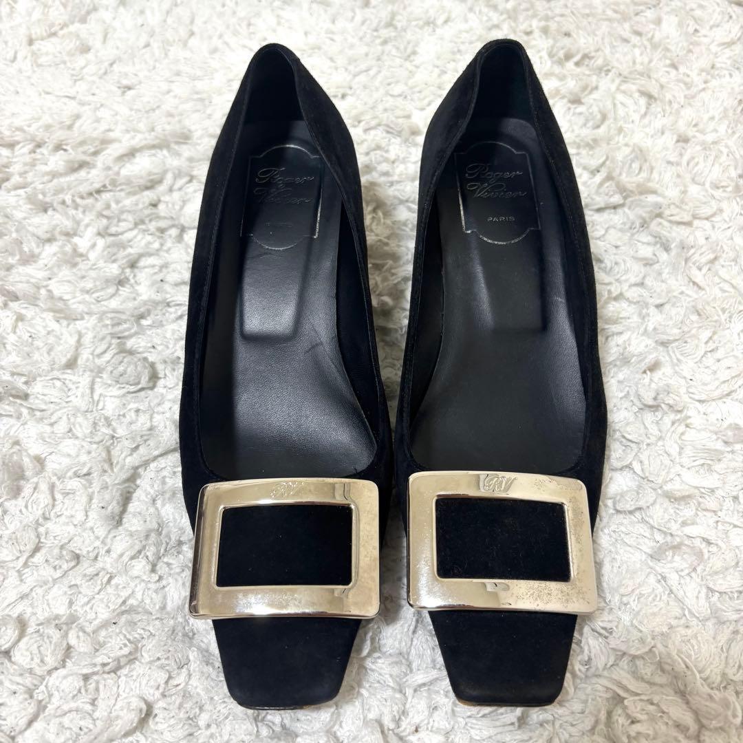 ✨美品✨ロジェヴィヴィエ パンプス バレリーナ スエード スクエアバックル