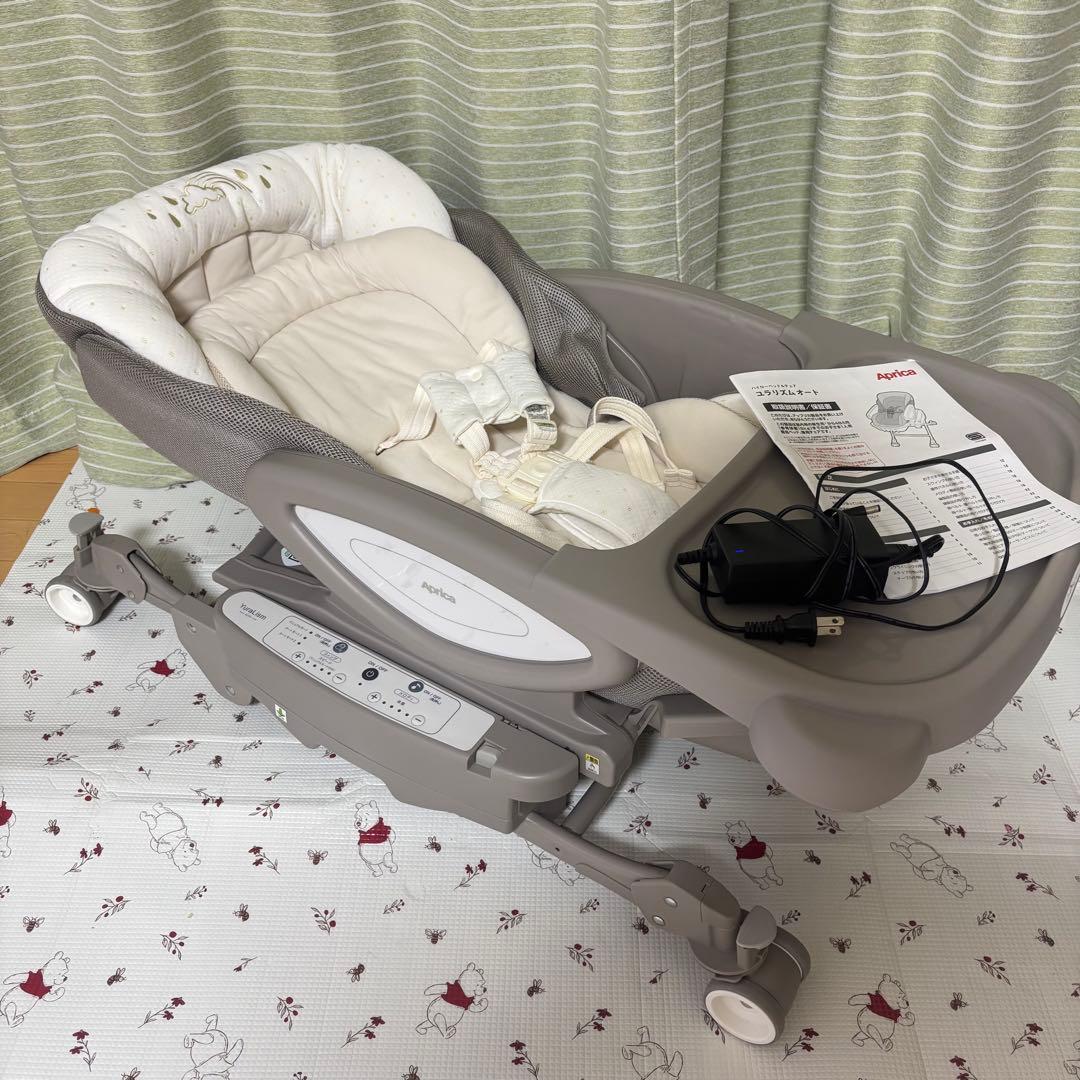 【美品】Aprica ユラリズム オートプレミアム ハイローチェア ムーンロック