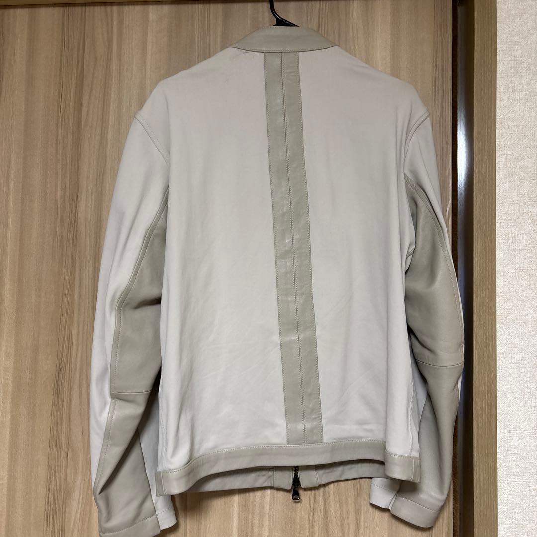 EMMETI シングルライダース ホワイト ラムレザーM