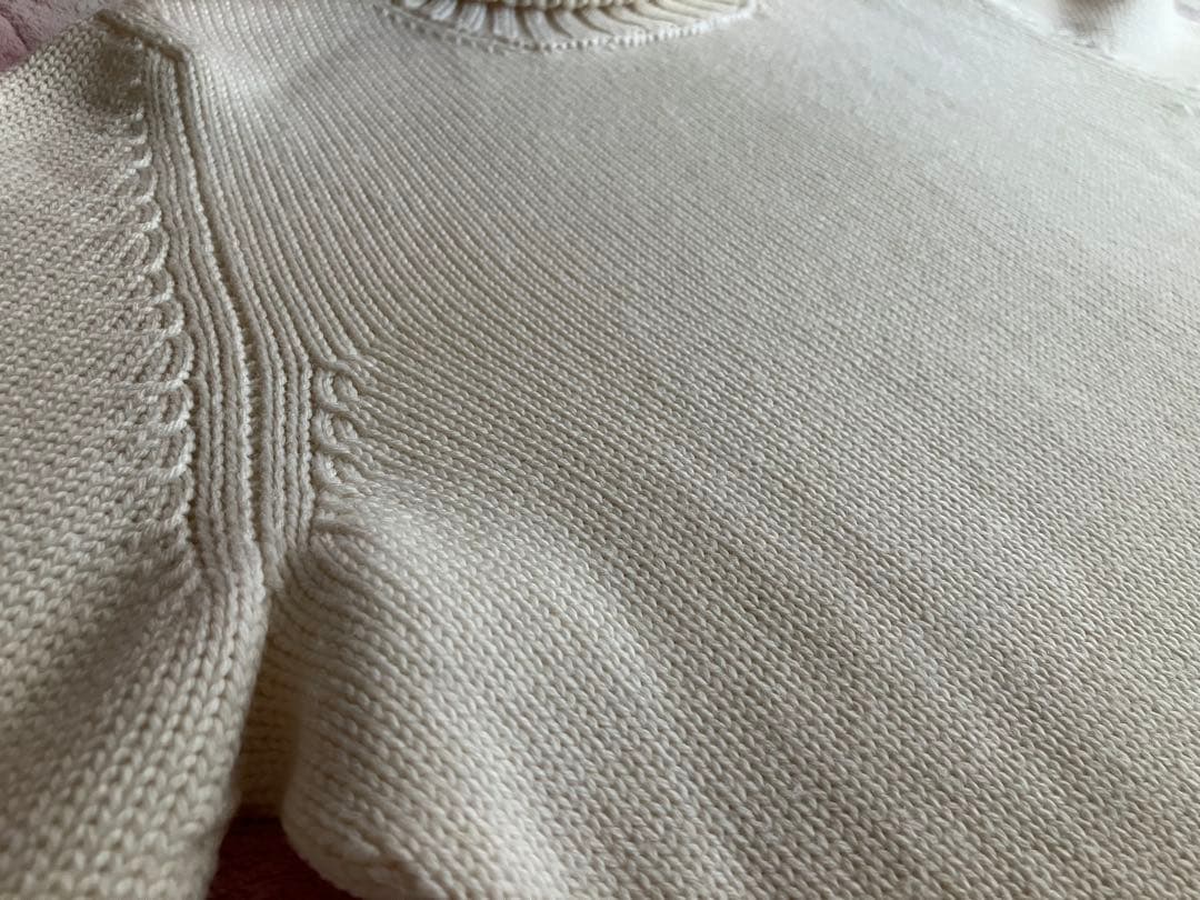 Drumohr メリノウール 8G タートルネックニット オフホワイト 46