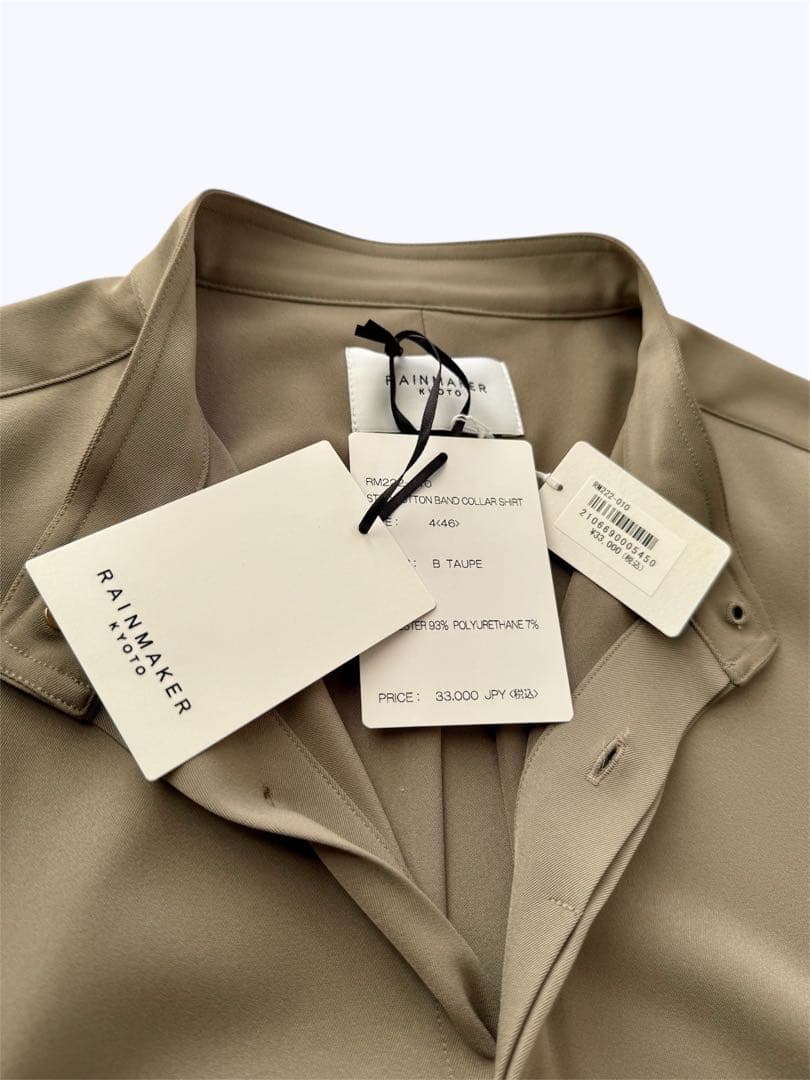 新品RAINMAKER STUDBUTTON BAND COLLAR SHIRT