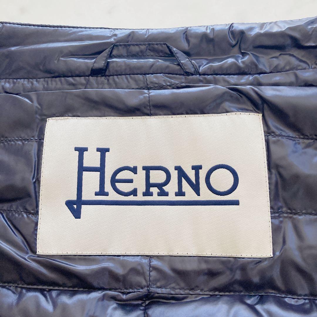 極美品　ヘルノ　HERNO ニットコンビダウン　切り替え　シルク　カシミヤ　40