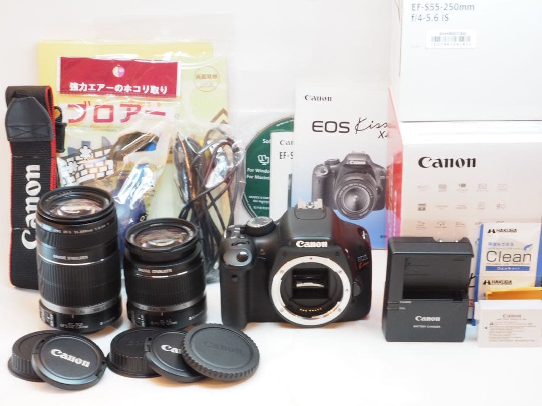 【美品】スマホへ転送も可能⭐️一眼の入門機キャノンKissX4ダブルレンズセット