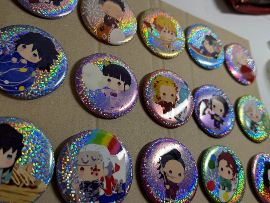 【値下げ】鬼滅の刃ゆらふわシリーズランダムホログラム缶バッジ全15種コンプリート