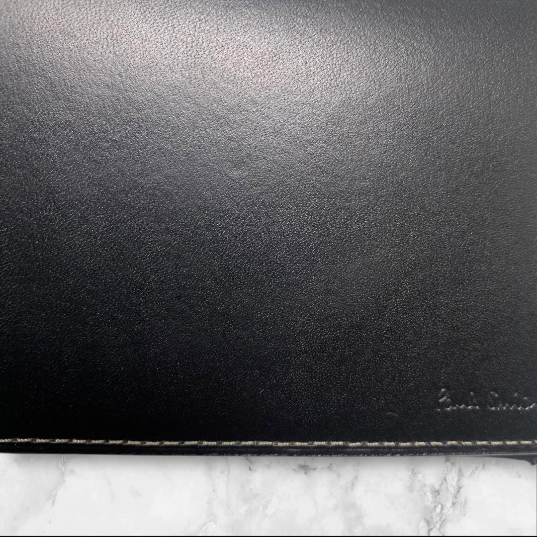 Paul Smith 長財布 ベジタンストライプトリム ストライプ 黒 カメラ