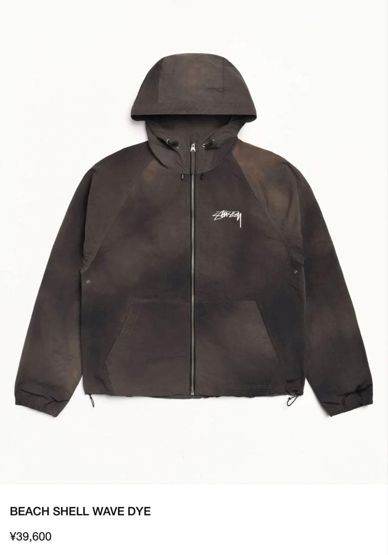 ジャケット・アウター STUSSY BEACH SHELL WAVE DYE BLACK M