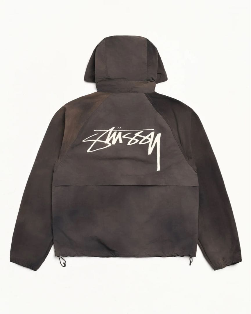 ジャケット・アウター STUSSY BEACH SHELL WAVE DYE BLACK M