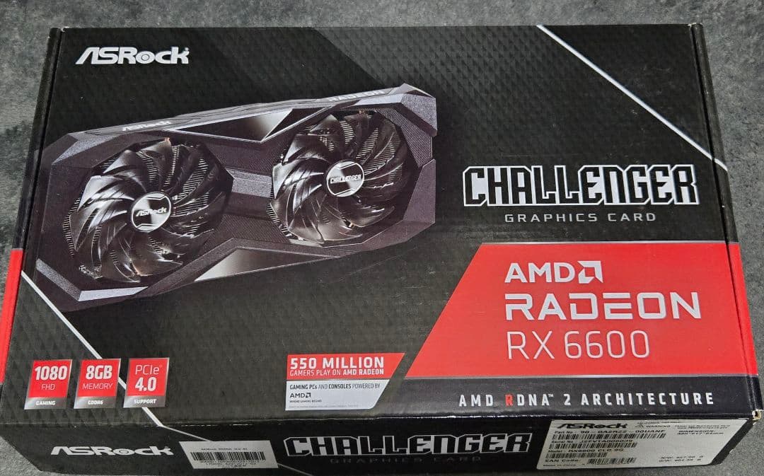 ASRock Radeon RX 6600 グラフィックスカード