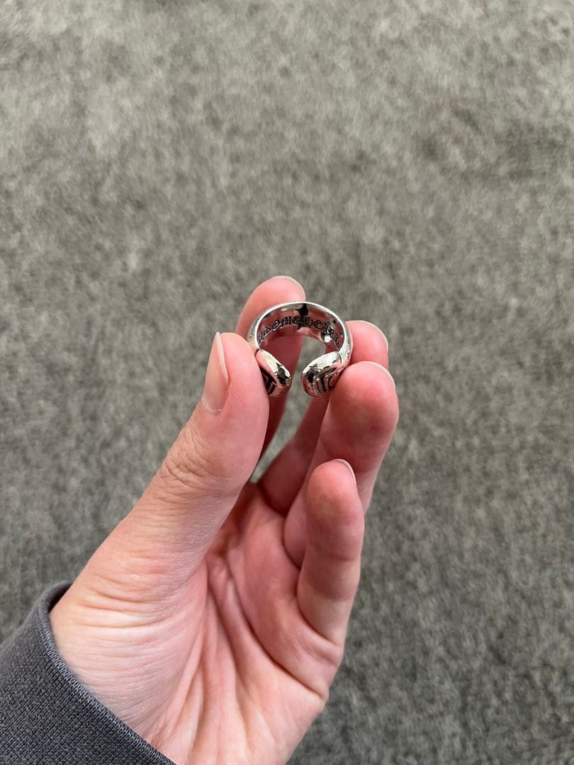 【インボイス原本付属】クロムハーツ　スクロールラベルリングスモール