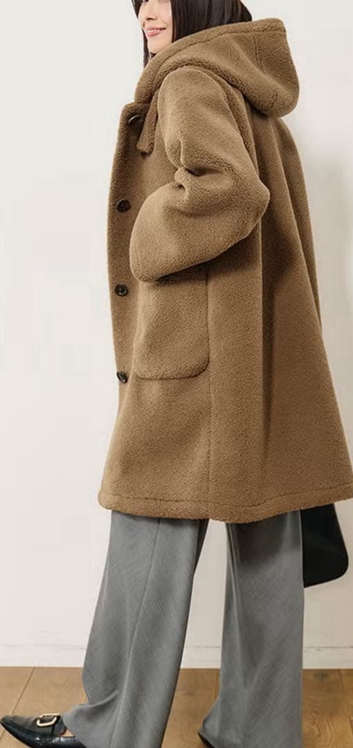 DoCLASSE 今期商品　ボアフードコートチャコール　11号　未使用 完売品