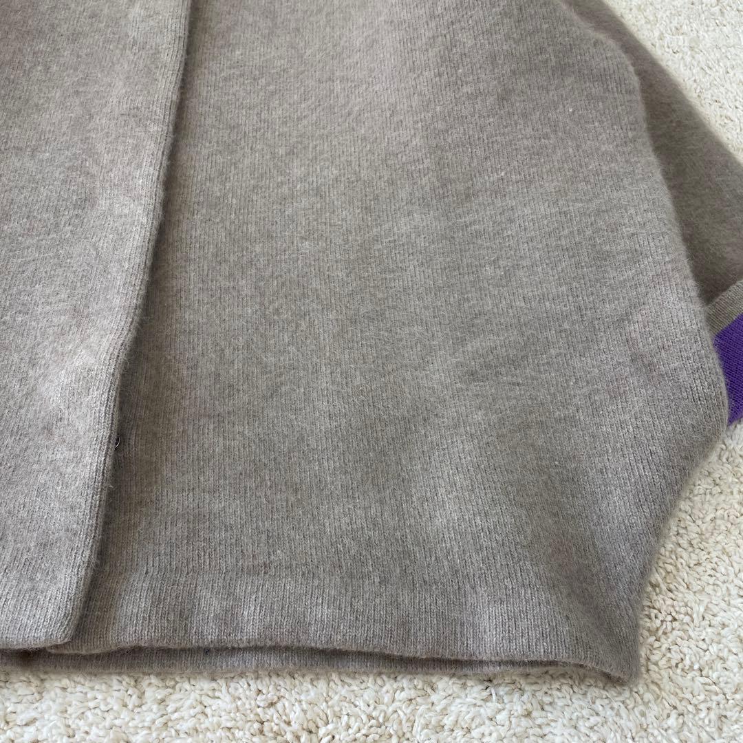 美品♡ エレンディーク ラクーンミックスダブルカーディガン グレー パープル 2