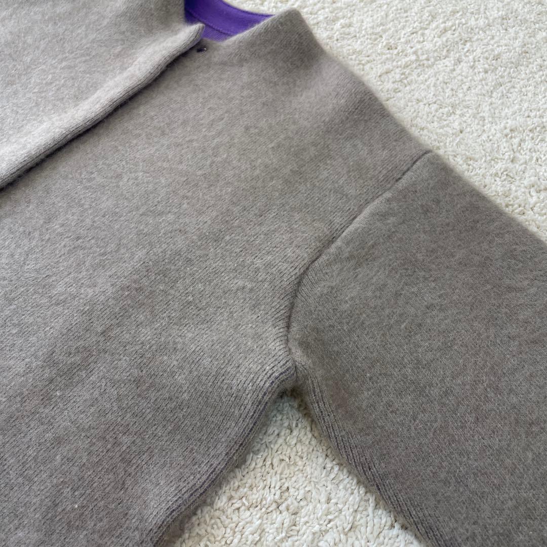 美品♡ エレンディーク ラクーンミックスダブルカーディガン グレー パープル 2
