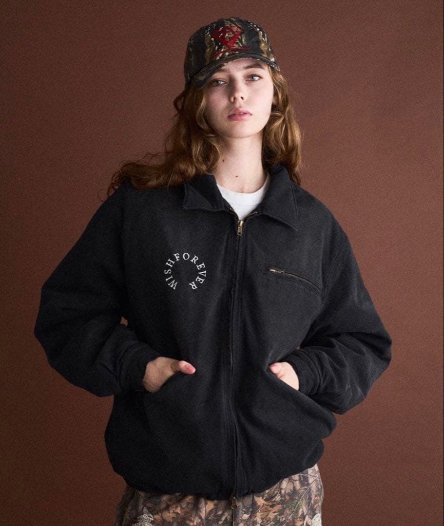 WISHFOREVERドローコードビンテージライクショートダックジャケット