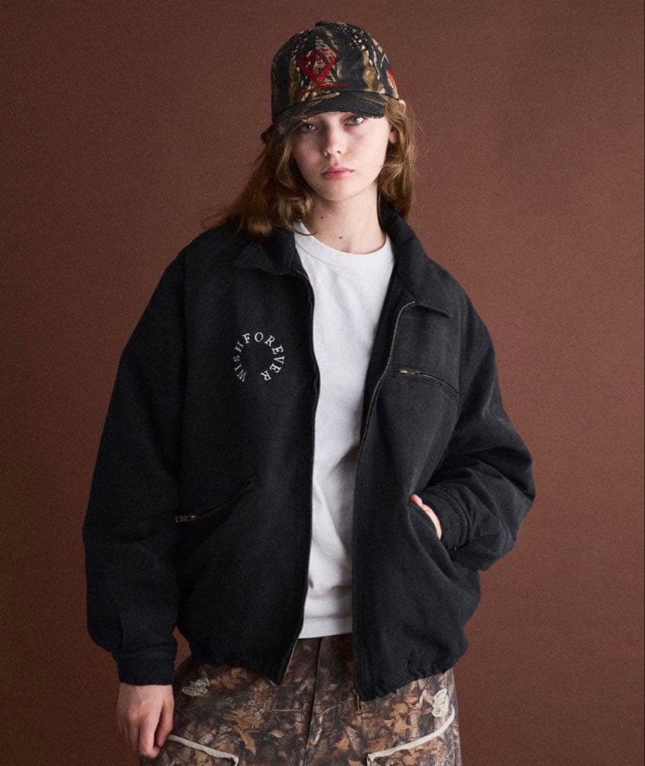 WISHFOREVERドローコードビンテージライクショートダックジャケット