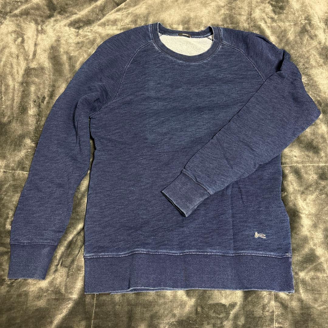 【DENHAM】 ネイビー クルーネック トレーナー