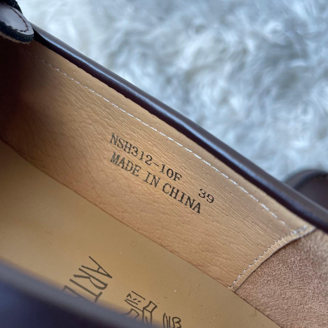 【未使用級】アルテサノス ビットローファー ブラウン系 39