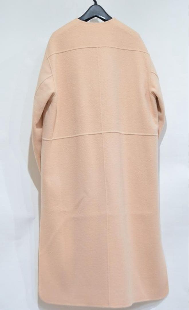 Drawer ドゥロワー ウールシルクノーカラーリバーコート