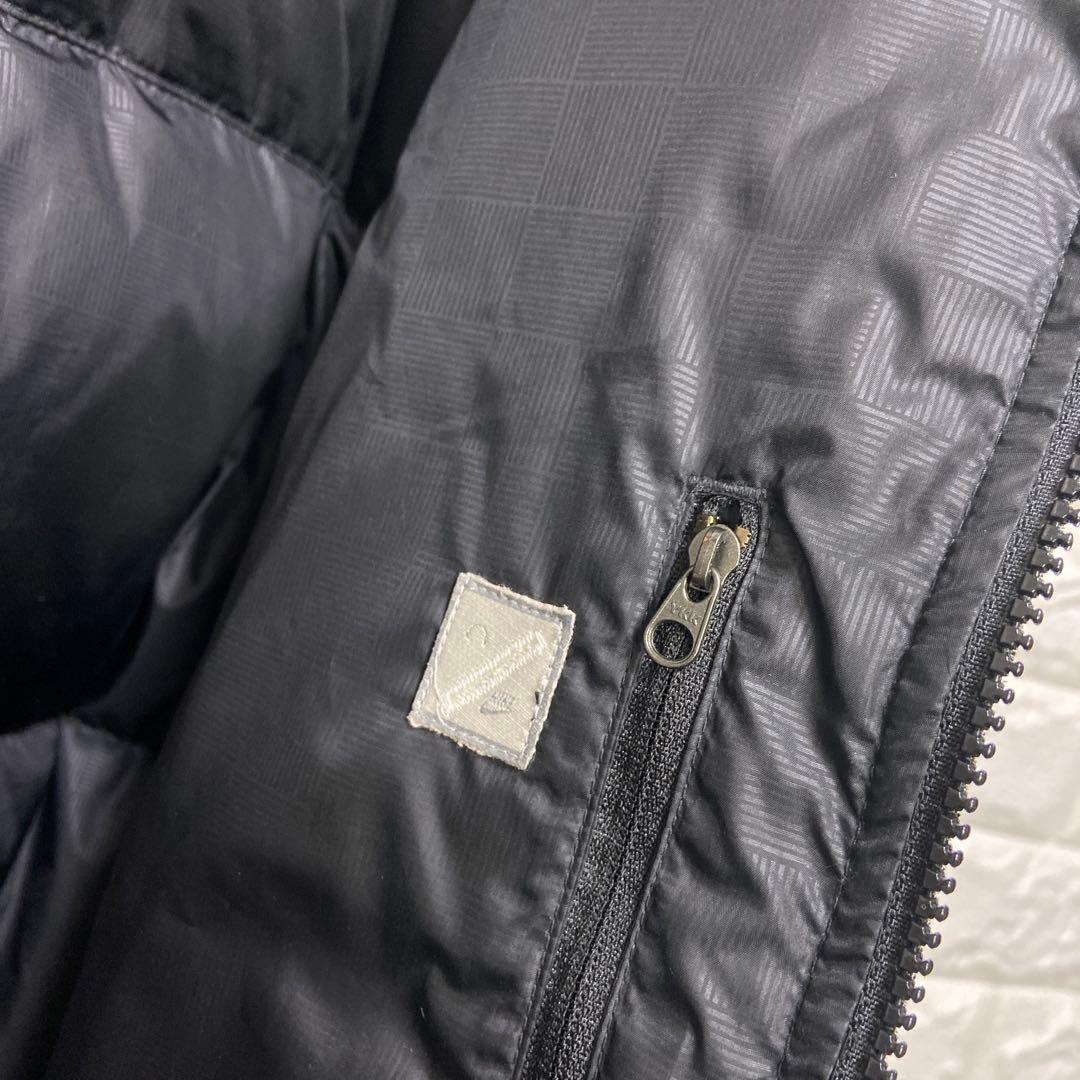 NIKE ナイキ 肉厚 ダウンジャケット 無地 ブラック 裾ドローコード付 XL